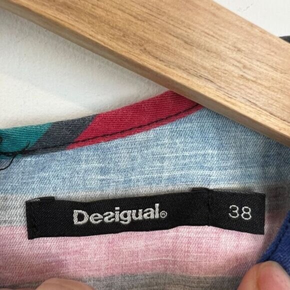 Desigual Women 38 Tammy Bright Vibrant Retro Jersey Knee Length Sleeveless Dress - Picture 13 of 16